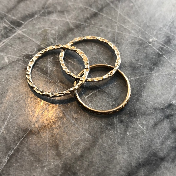 Three hammered sterling silver rings - Picture 6 of 6